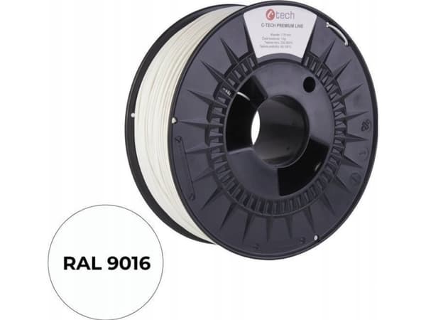 3D C-TECH PREMIUM LINE PETG RAL9016 filament 1,75mm 1kg Traffic white