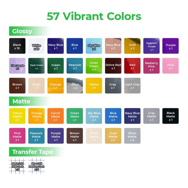 xTool Self-adhesive Vinyl Mixed Package (80pcs)