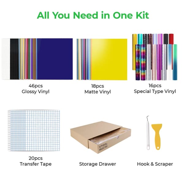 xTool Self-adhesive Vinyl Mixed Package (80pcs)