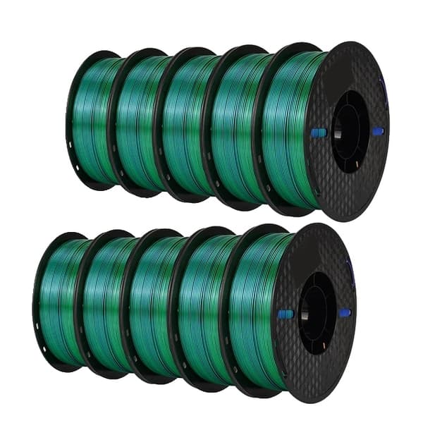 3D Printer Filament, Tri-Color Silk PLA, 175mm Diameter, Speciel Farve, Guld Grøn Rose-rød Blue Green Orange