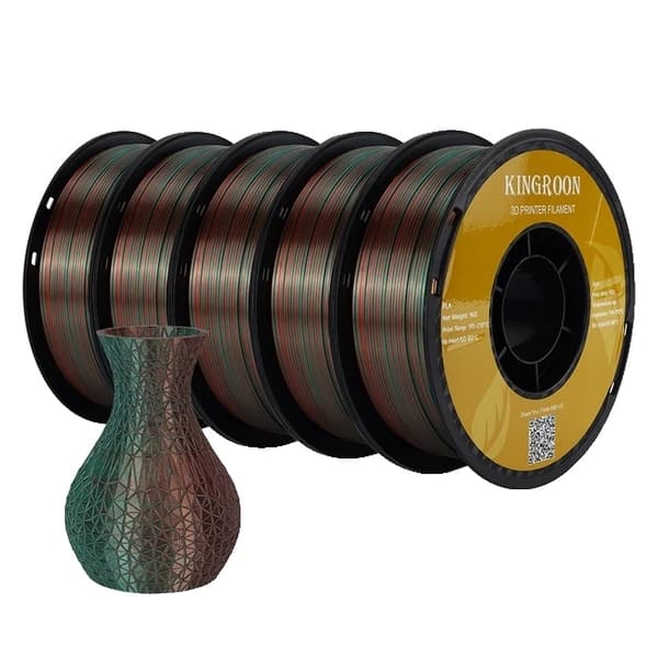 3D Printer Filament, Silkefinish, Ingen Bobler, Guld Sølv Kobber