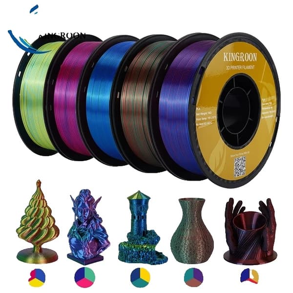 3D Printer Filament, Silkefinish, Ingen Bobler, Guld Sølv Kobber