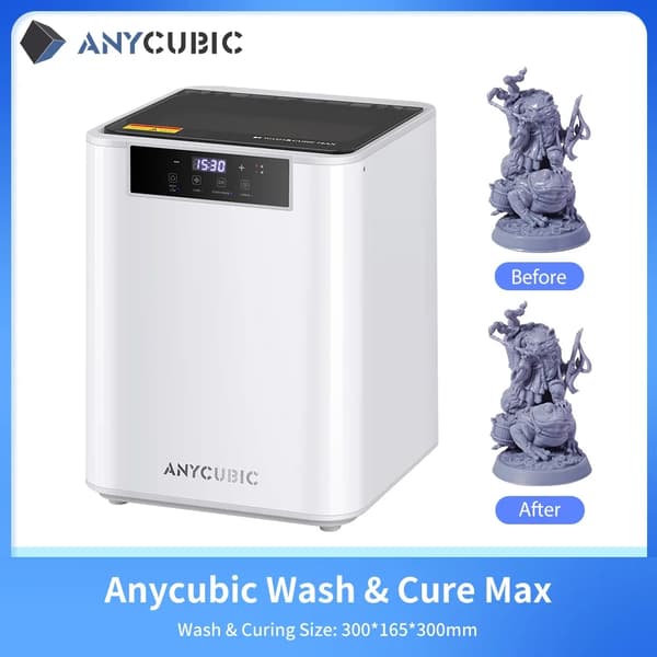 Anycubic Wash & Cure Max, malli kovettaminen, LCD-hartsiyhteensopivuus, Wash and Cure Max
