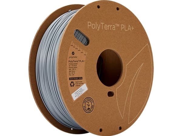Polymaker PM70947 Regular Filament PLA+ med lavere kunststofindhold, høj grad af stivhed 1.75 mm 1000 g Grå PolyTerra™ 1 stk