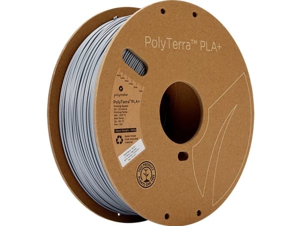 Polymaker PM70947 Regular Filament PLA+ med lavere kunststofindhold, høj grad af stivhed 1.75 mm 1000 g Grå PolyTerra™ 1 stk