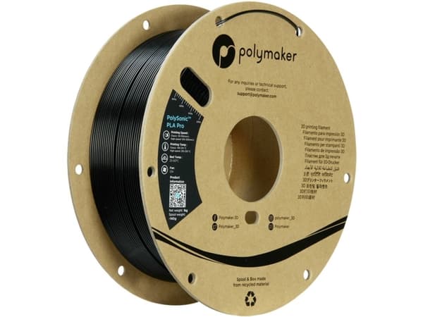 Polymaker PA13002 Filament PLA+ HighSpeed filament, slagfast 1.75 mm 1000 g Sort PolySonic™ 1 stk