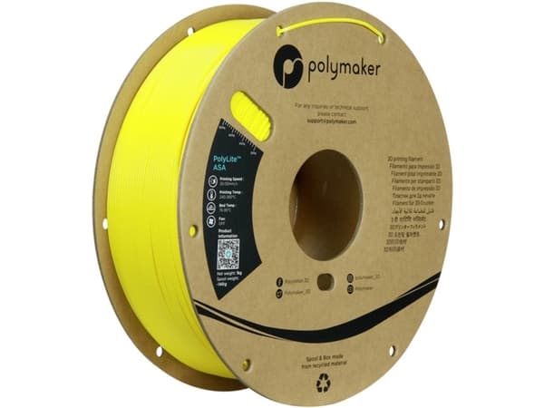 Polymaker PF01031 Yellow Filament ASA UV-bestandig, vejrbestandig, Varmebestandig, slagfast 1.75 mm 1000 g Gul PolyLite™ 1 stk