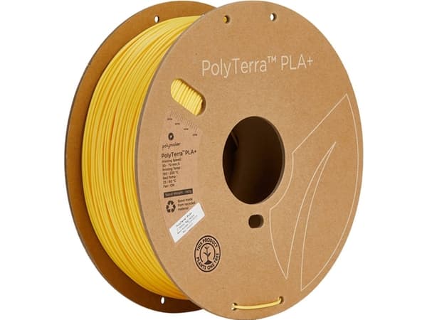 Polymaker PA05001 Regular Filament PLA+ med lavere kunststofindhold, høj grad af stivhed 1.75 mm 1000 g Gul PolyTerra™ 1 stk