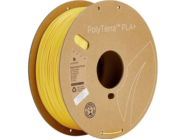 Polymaker PA05001 Regular Filament PLA+ med lavere kunststofindhold, høj grad af stivhed 1.75 mm 1000 g Gul PolyTerra™ 1 stk