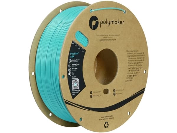 Polymaker PF01029 Teal Filament ASA UV-kestävä, säänkestävä, lämmönkestävä, iskunkestävä 1,75 mm 1000 g Sinivihreä PolyLite™ 1 kpl