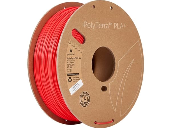 Polymaker PM70977 Regular Filament PLA+ med lägre plastinnehåll, hög styvhetsgrad 1,75 mm 1000 g Röd PolyTerra™ 1 st