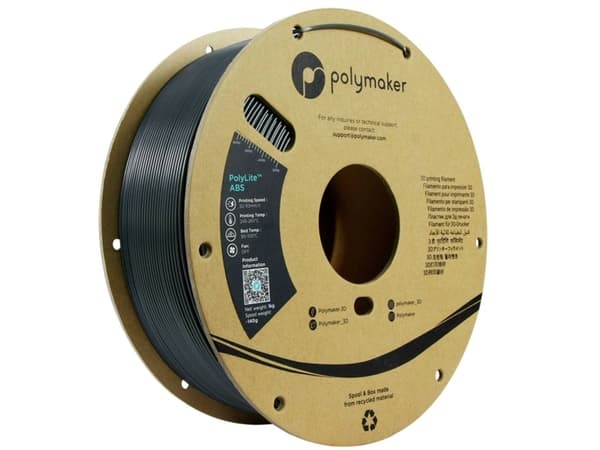 Polymaker PE01028 Filament ABS-plast Varmebestandig, slagfast, lugtsvag 1.75 mm 1000 g Mørkegrå PolyLite 1 stk