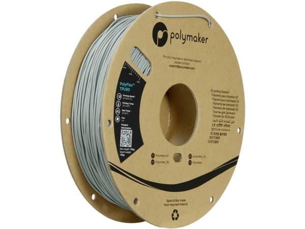 Polymaker PD02003 TPU90 Filament TPU Fleksibel 1.75 mm 750 g Grå PolyFlex™ 1 stk