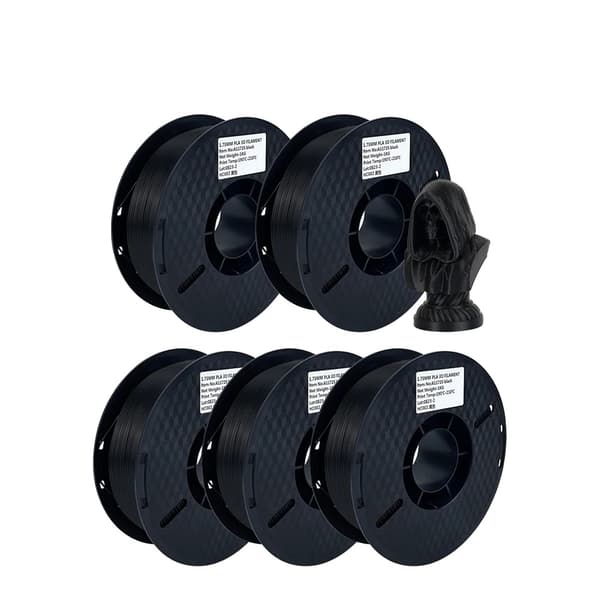 3D Printer Filament, Blandede Farver, PLA Materiale, 5KG rød 5KG  black