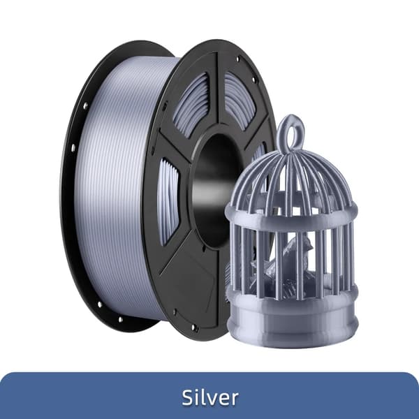 3D-skrivartråd, silkesfinish, 175mm diameter, Silver 2kg