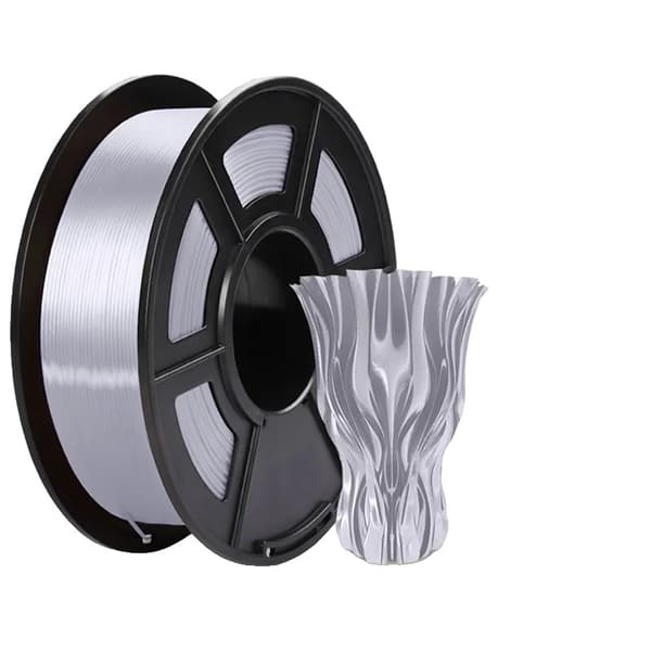 3D-tulostuslanka, Silkki-efekti, 1KG Print-rite, MUSTA SILKKI Silver SILK