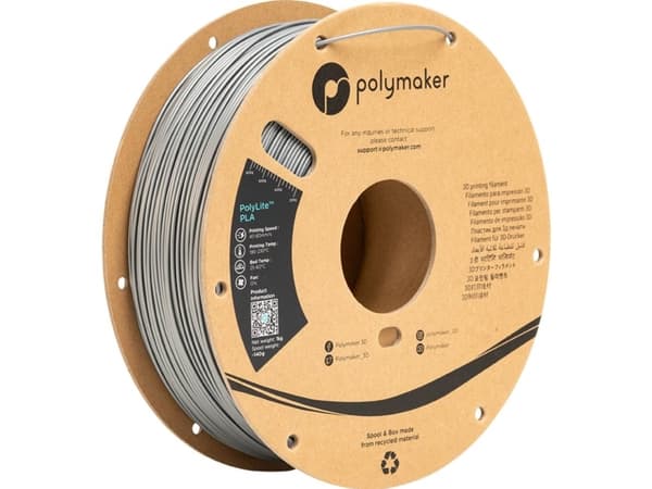 Polymaker PA02065 Filament PLA-plast Varmebestandig, høj grad af trækstyrke 1.75 mm 1000 g Stålgrå PolyLite™ 1 stk