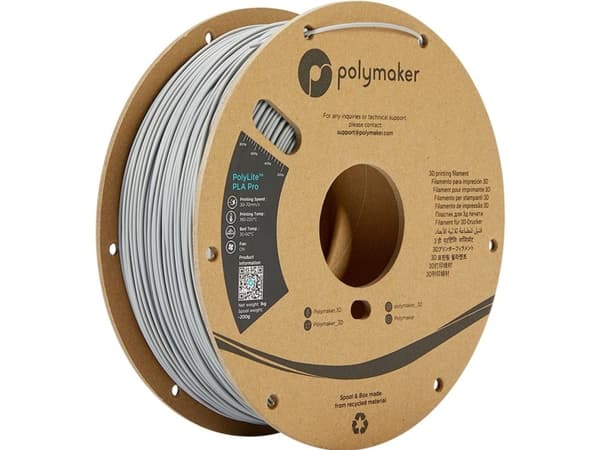 Polymaker PA07003 Filament PLA Pro høj grad af stivhed, slagfast 1.75 mm 1000 g Grå PolyLite™ 1 stk