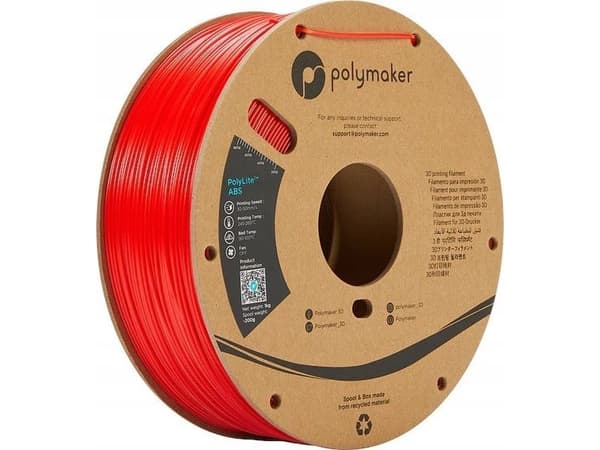 Poly Filament Polymaker PolyLite ABS 1,75mm 1kg - Red}