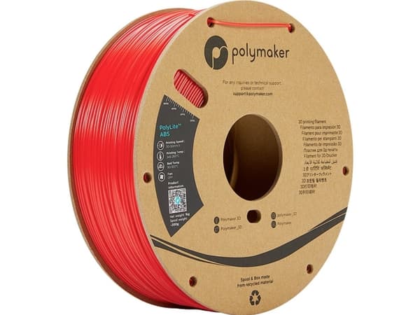 Poly Filament Polymaker PolyLite ABS 1,75mm 1kg - Red}