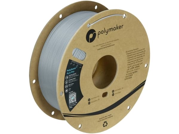 Polymaker PA13003 Filament PLA+ HighSpeed filament, slagfast 1.75 mm 1000 g Grå PolySonic™ 1 stk