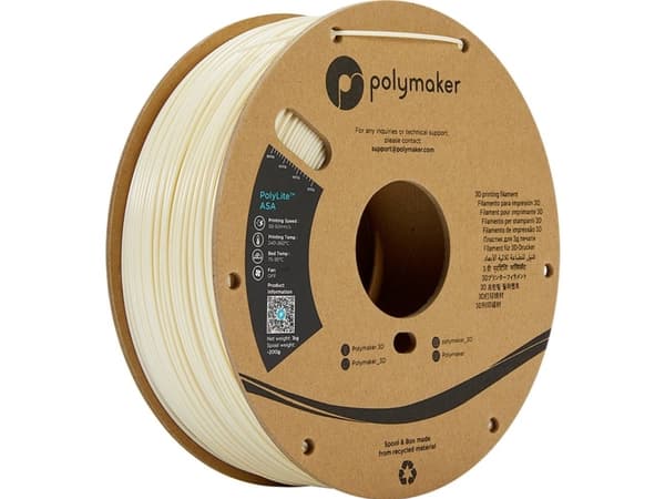 Polymaker PF01006 Natural Filament ASA UV-kestävä, säänkestävä, lämmönkestävä, iskunkestävä 1,75 mm 1000 g Natural PolyLite™ 1 kpl Luonnon PolyLite™