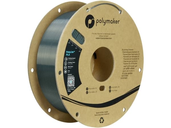 Polymaker PA03036 Silk Filament PLA silkki korkea jäykkyys, korkea vetolujuus 1,75 mm 1000 g Gun Metal Grey PolyLite™ 1 kpl