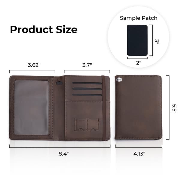 xTool PU Patch Passport Holder - Blå till Silver