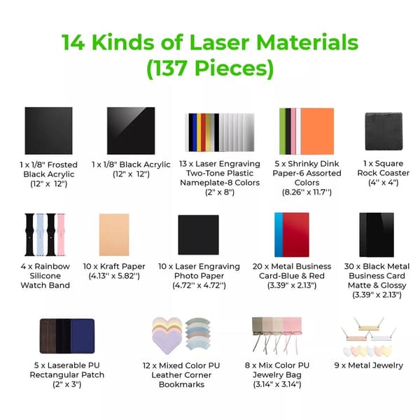 xTool F1 Laser Material Kit - 137 st