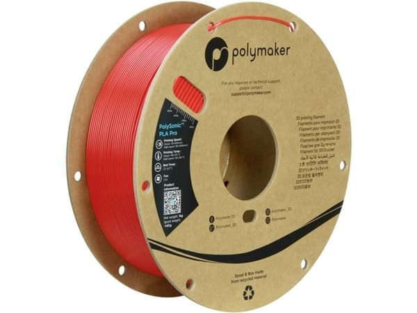 Polymaker PA13005 Filament PLA+ HighSpeed filament, slagfast 1.75 mm 1000 g Rød PolySonic™ 1 stk