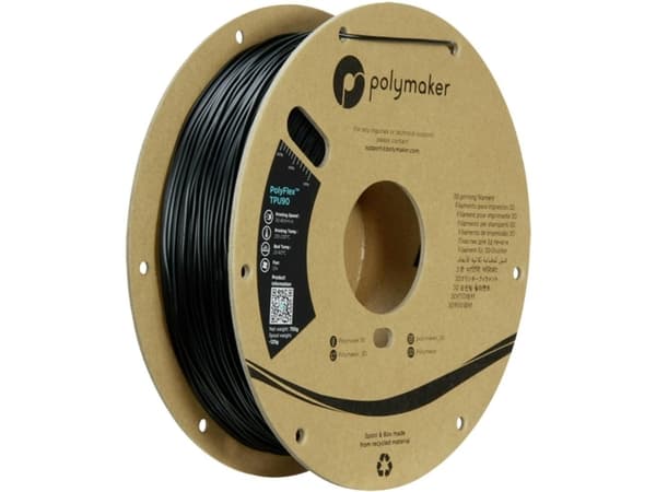 Polymaker PD02001 TPU90 Filament TPU Fleksibel 1.75 mm 750 g Sort PolyFlex™ 1 stk