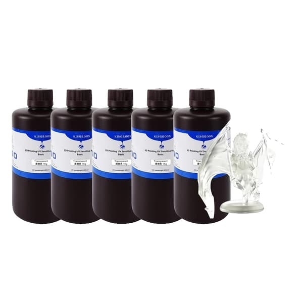 3D-tulostus UV-hartsilla, korkea tarkkuus, nopea kovettumiskaava,10kg Valkoinen 5kg Transparent