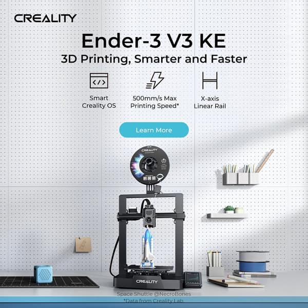 3D Printer, Højhastighedsudskrivning ved 500mm/s, Automatisk Nivellering Funktion,Ender-3 V3 KEEnder-3 V3 KE