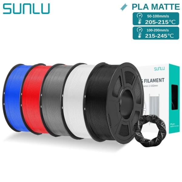 PLA Mat Filament, 1,75mm Diameter, 205-215℃ Printetemperatur,Matematik 3BK 2WT