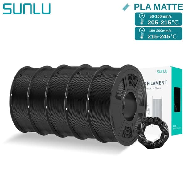 PLA Mat Filament, 1,75mm Diameter, 205-215℃ Printetemperatur,Matematik 3BK 2WT