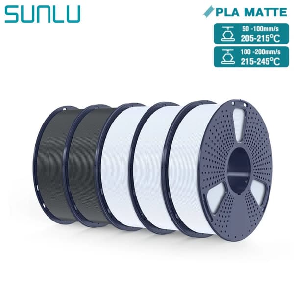 PLA Mat Filament, 1,75mm Diameter, 205-215℃ Printetemperatur,Matematik 3BK 2WT
