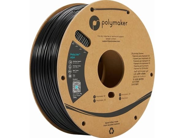 Polymaker PM70991 Svart Filament ASA UV-beständig, väderbeständig, värmebeständig, slagtålig 1,75 mm 5000 g Svart PolyLite™ 1 st