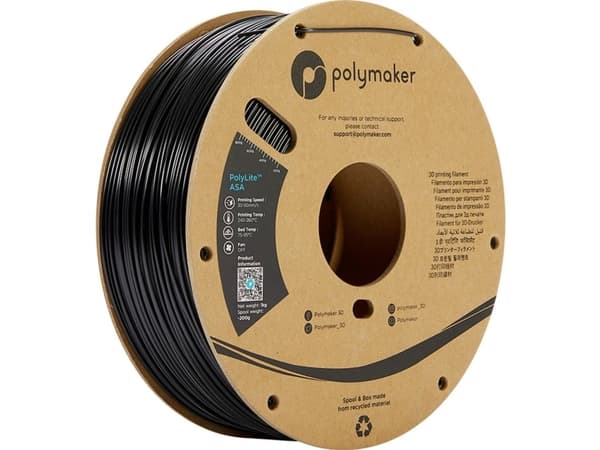 Poly Filament Polymaker PolyLite ASA 1,75mm 1kg - Black}