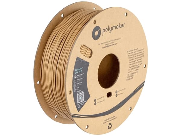 Polymaker PA08004 Filament LW-PLA Mat, Lav massefylde 1.75 mm 800 g Træ PolyLite™ 1 stk