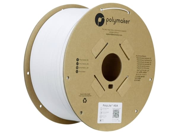 Polymaker PF01021 White Filament ASA UV-bestandig, vejrbestandig, Varmebestandig, slagfast 1.75 mm 3000 g Hvid PolyLite™ 1 stk