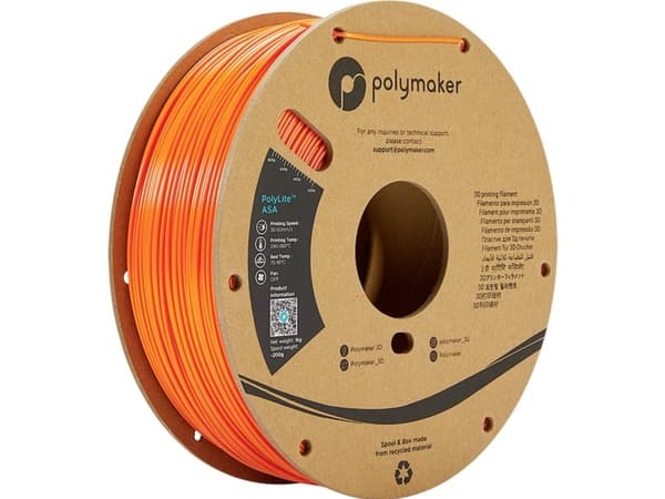Polymaker PF01007 Orange Filament ASA UV-bestandig, vejrbestandig, Varmebestandig, slagfast 1.75 mm 1000 g Orange PolyLite™ 1 stk