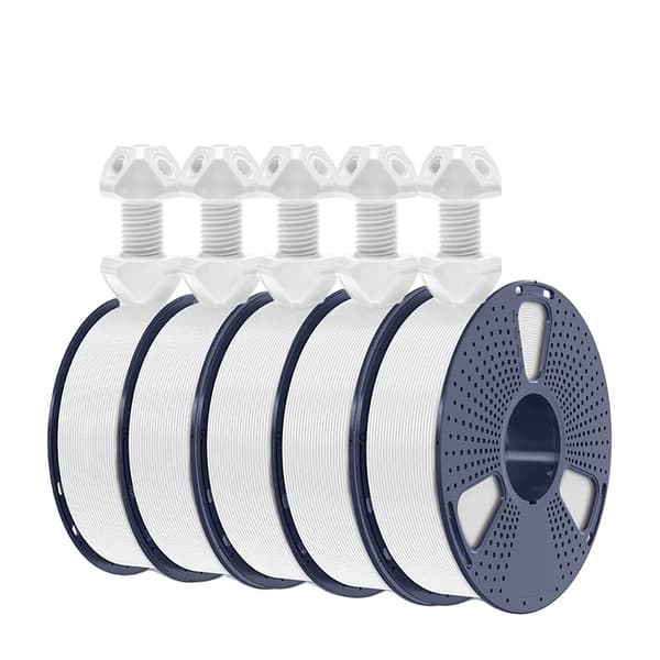 Let let ABS filament, præcise diameter 1,75 mm, ingen vridning eller revner,EABS 5Hvid EABS 5White