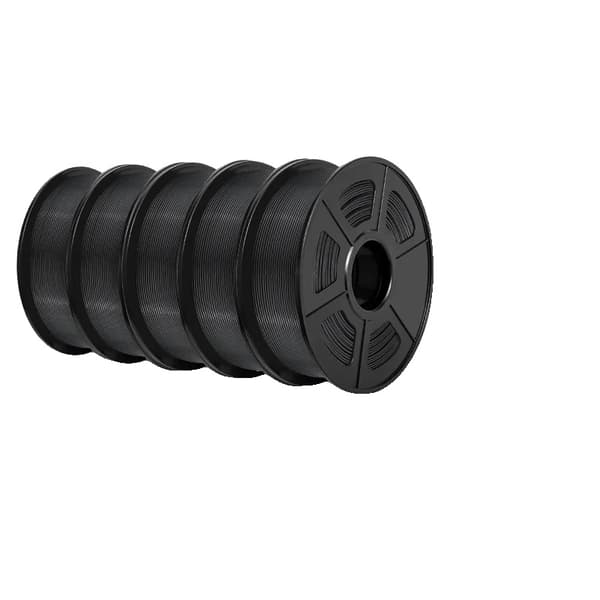 ABS Filament 1,75 mm, Optimal Udskrivningstemperatur 240-270°C, Ingen Bobler og Lav Lugt,SORT 5 stk. BLACK  5pcs