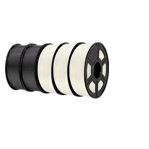 ABS Filament 1,75 mm, Optimal Udskrivningstemperatur 240-270°C, Ingen Bobler og Lav Lugt,SORT 5 stk.