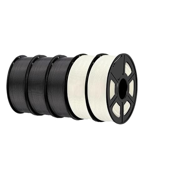 ABS Filament 1,75 mm, Optimal Udskrivningstemperatur 240-270°C, Ingen Bobler og Lav Lugt,SORT 5 stk.