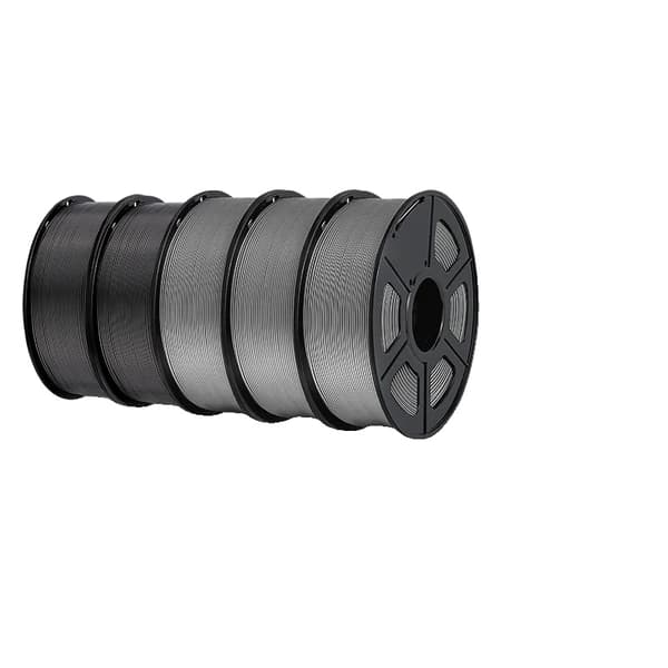 ABS Filament 1,75 mm, Optimal Udskrivningstemperatur 240-270°C, Ingen Bobler og Lav Lugt,SORT 5 stk.