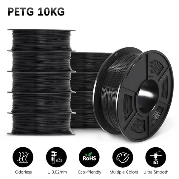 <SUNLU PETG 3D Filament, 1,75 mm Diameter, 1 kg Vikt, Exceptionell Hållfasthet>,PETG Klar 10