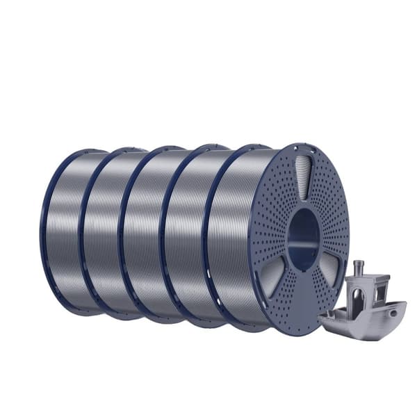 <SUNLU Silk PLA Plus filament, 1,75 mm diameter, 30-60 mm/s print hastighed,5KG Silke Sølv 5KG Silk Gray