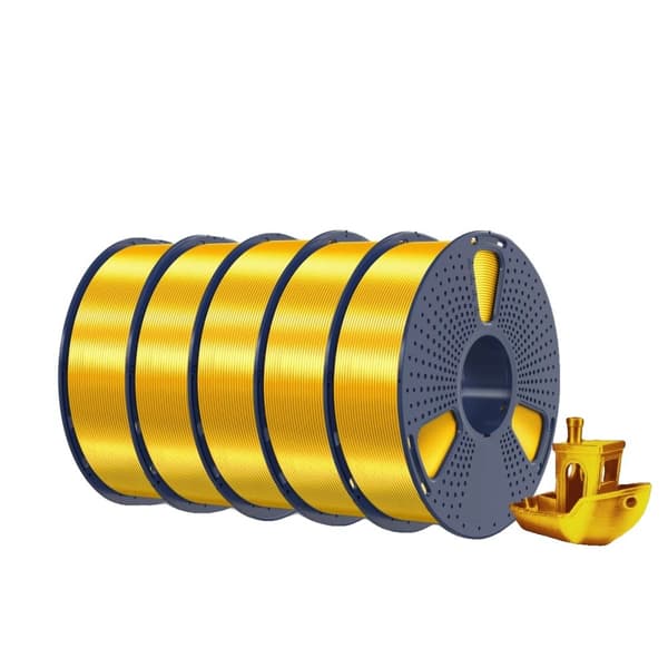 <SUNLU Silk PLA Plus -filamentti, 1,75 mm halkaisija, 30-60 mm/s tulostusnopeus,5KG Silkki Hopea