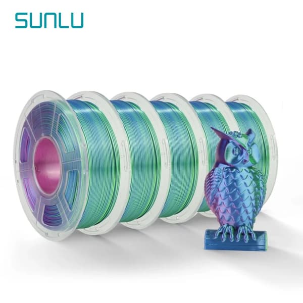 SUNLU PLA+ Silk Rainbow 3D -filamentti, 1KG paino, 1.75mm halkaisija>,5 kpl silkkiä BK GD
